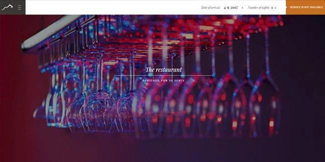 The restaurant page header